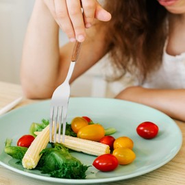 Kichvoe Stainless Steel Steak Fork Handle Kitchen Utensil for BBQ and Dining Ergonomic Design Dishwasher Safe Essential Tableware for Home and Restaurant