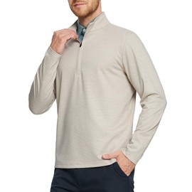 M MAELREG Mens Pullover Quarter Zip Sweatshirt Mock Neck Melange Athletic Sport Golf Half Zip Pullover for Men