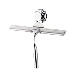 Compactor Bestlock Wall Mounted Shower Squeegee with Holder, Suction Cup Mounting, Supports up to 3 kg, Chrome, 25.4 x 5.5 x H.23.5 cm, RAN7820