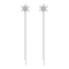 Josfeva Silver Christmas Earrings Hanging, 925 Sterling Silver Snowflake Stud