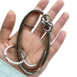 Y2K Cute Star Carabiner Keychain Cool Belt Loop Clip Starlight Heavy Duty Carabiner Clasp Snap Hook Holder Key Buckle (Silver 2Ellipse Star)