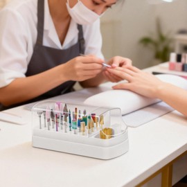 Supporto per punte per unghie, 30 fori, espositore professionale per punte per frese per unghie elettriche (punte per frese per unghie non incluse)