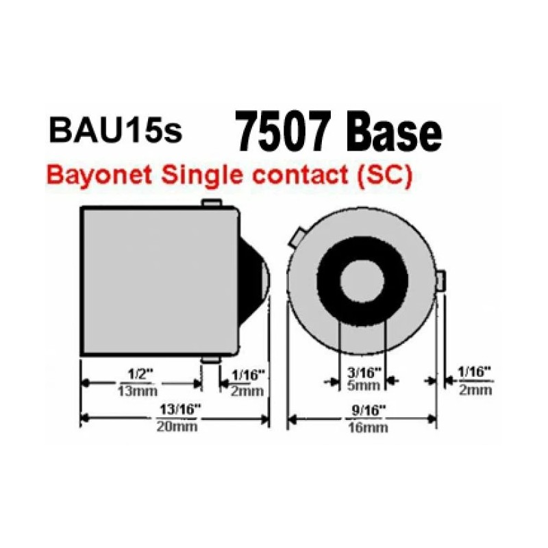 YAN Strobe Red 7507 BAU15S PY21W 92 LED Projector Bulb