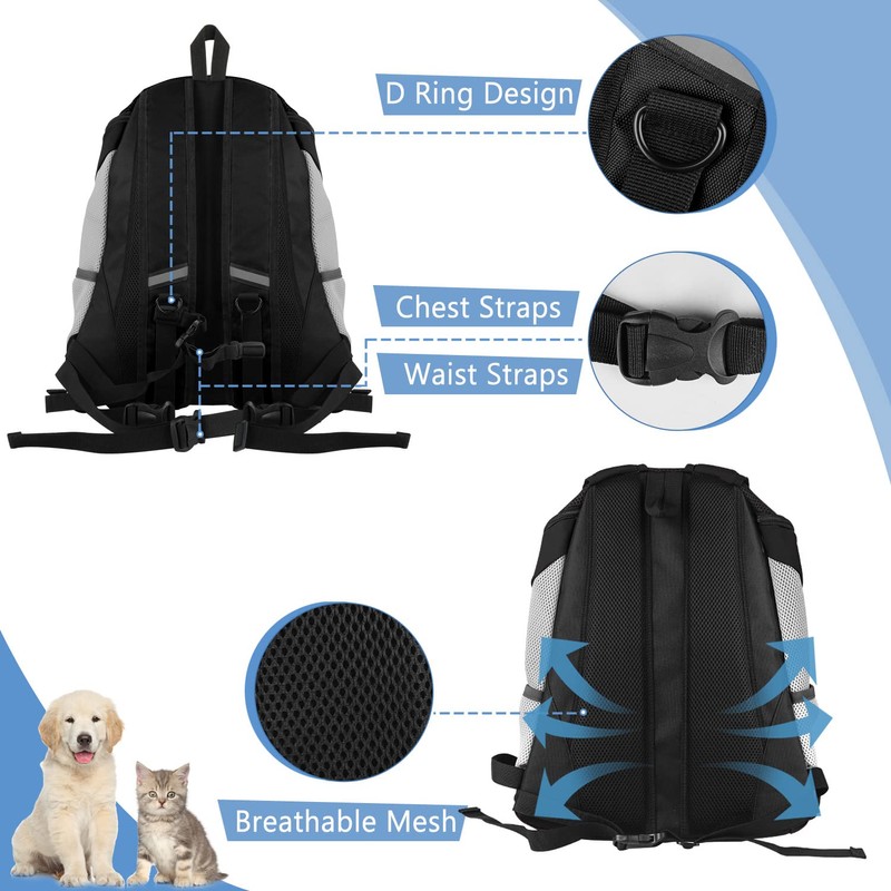 Dog Carrier Backpack Pet Puppy Carrier Front Pack Breathable Head