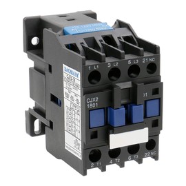 Baomain AC Contactor CJX2-1801 110V 50/60 Hz Bobina 3 fases 660V 18A, interruptor de contactor auxiliar 1NC, control de circuito universal, montaje en riel DIN