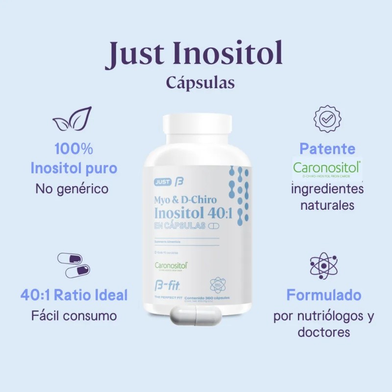 B-fit Just Myo Y D-chiro Inositol Caronositol 360caps 90porc