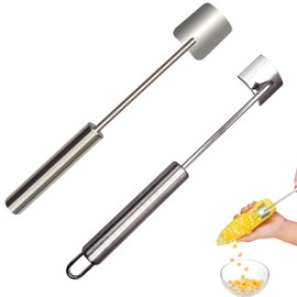 Pack of 2 Corn Peeler, Stainless Steel Corn Corn, Corn Peeler, Corn Cob Remover Tool, Corn Cob Remover with Long Handle for Removing Corn on the Cob, for Salad Preparation in the Kitchen