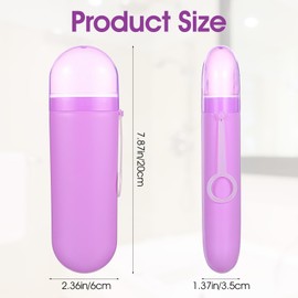 Xelsluthe 2 Packs Travel Toothbrush Case, Portable Toothbrush Holder with Ventilation Hole, Toothbrush Travel Case for Travel, Camping, School, Business Trip, Home, Blue and Purple