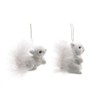 Plastic Christmas Squirrel Figures, Set of 2, Colour: White