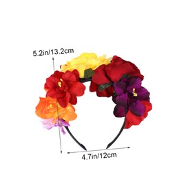 FOMIYES Flower Girl Crown Bohemia Headband Wide Floral Headdress for Beach Party Vacation Photo
