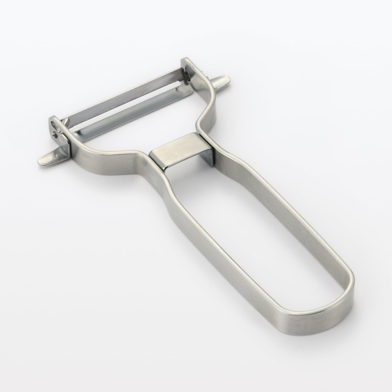 MUJI 12829003 Stainless Steel Leather Pull, Silver, Width 3.0 x
