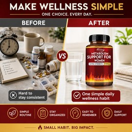 Metabolism Support Capsules for Women – 120 Count Daily Wellness Supplement for Active Routines