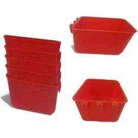 Unbranded 10PC Red Hanging Water Feeder Cage Cups Poultry Gamefowl Rabbit Chicken Bird Cup - B