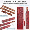 MUMSUNG Chopstick Reusable, Wooden Dragon Chopsticks with Holder and Carrying