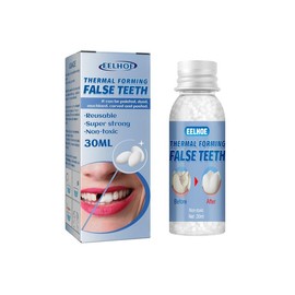 EELHOE Moldable Dental Gel Dentures Temporary Fillings Cavities and Teeth Fillings Temporary Tooth Filling Denture Kit Oral false tooth 30ml - Specification: 1pcs