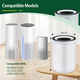iAmoy KILO HEPA Filter Compatible with Afloia KILO/KILO PRO/KILO PLUS and MIRO/MIRO PRO Air Purifier,360°3-stage system Filtration
