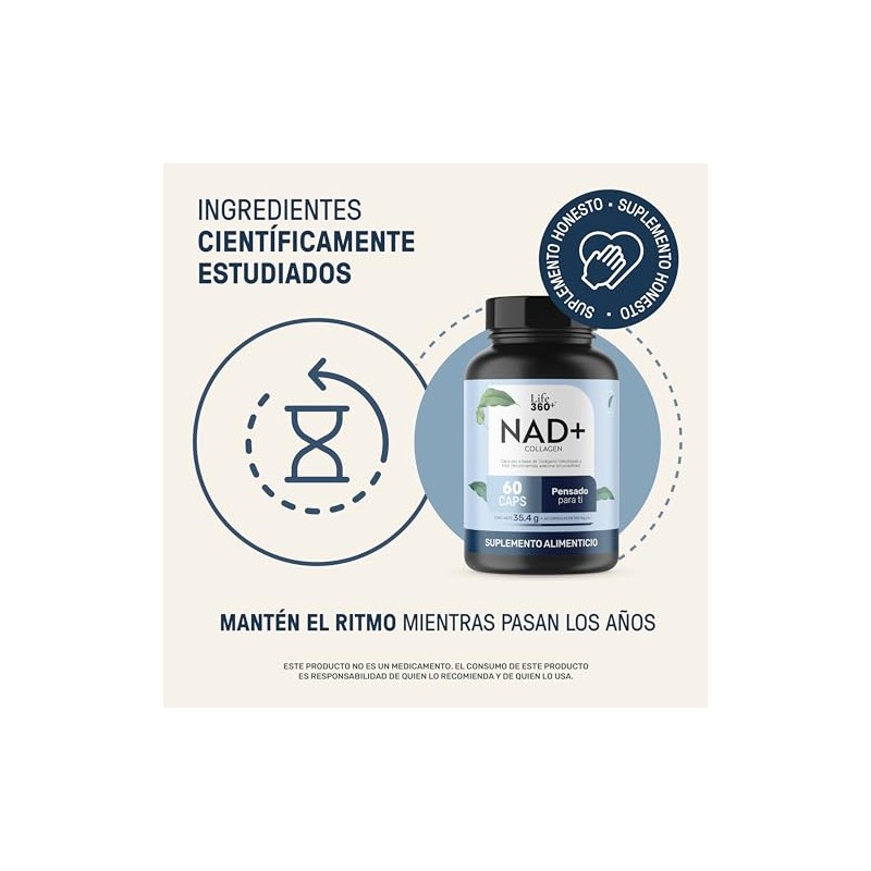 LIFE 360 NAD (Nicotinamida Adenina Dinucleótido) 60 cápsulas 590mg