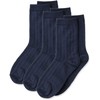 Jefferies Socks Boys' Big Three-Pack Rib Crew Socks, Navy, Medium