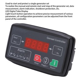 linxiaojix Car Start Genset Controller, Generator Set Controller Embedded Installing Modular Structure Compact for Small Diesel Petrol