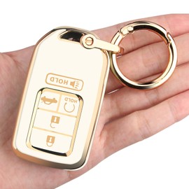 QBUC for Honda Key Fob Cover Case with Keychain for Honda Accord Civic CRV Pilot Odyssey Passport EX-L Smart Remote Ke