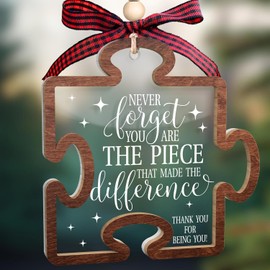 Thank You Gifts - Employee Appreciation Gifts - Retirement Gift for Woman, Men - Teacher Appreciation Gift for Women - Ideas for Coworker, Boss Lady, Nurse - 2 Layer Wood Acrylic Ornament