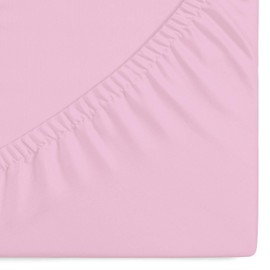 Burrito Blanco Fitted sheet A7, fitted sheet for beds 160 x 190/200 cm, cotton and polyester, double bed 160 cm, pink