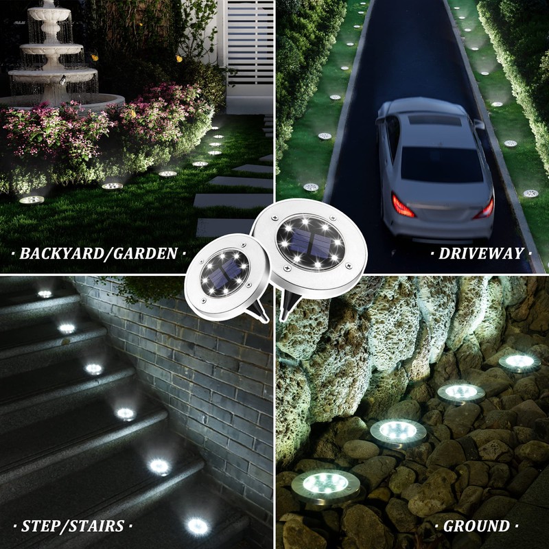SOLPEX Solar Lights Outdoor Waterproof, 20 Pack Solar Ground Lights,