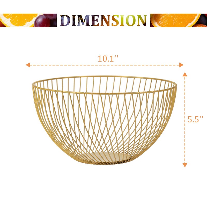 IBWell Wire Fruit Basket Fruit Bowl Kitchen Fruit Basket Stand