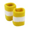 Terry Stripe Wristband Pair-Yellow White W15S27D