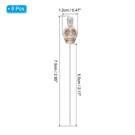 PATIKIL 3" Agujas de Coser con Calavera, 8 Piezas de Agujas Rectas de Acero con Cabeza de Calavera para Decoración de Tela, Manualidades, Acolchado, Suministros de Costura, Blanco