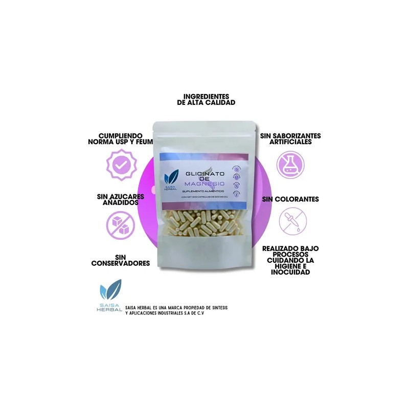 Glicinato Magnesio Bolsa 500 Capsulas