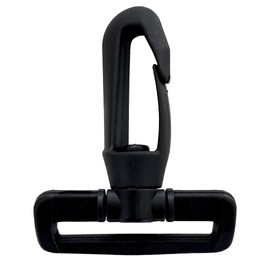 IPEA Rotating Plastic Carabiner with Hooks for Backpacks and Bags - Pack of 4 - Rotating Carabiner with Belt Loop for Bags, Accessories, Sports, Sewing - 40 mm - Black