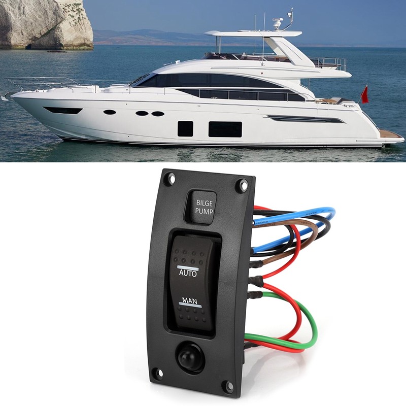 ON off ON Deluxe LED Rocker Bilge Pump Switch Panel