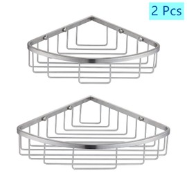 GORDEE [2 Pack] Corner Shower Caddy Organizer, SUS304 Stainless Steel Heavy Duty Rust-Proof Shelf Shampoo Holder, Wall Mounted Storage Rack for Bathroom Kitchen, Brushed Nickel