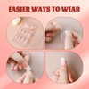 Press On Nails, 24pcs Short Squoval Shape Fake Stick On