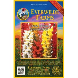 Everwilde Farms - 1 Oz Tetra Mix Snapdragon Wildflower Seeds - Gold Vault
