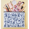 Golden Retriever Dog French Toile De Jouy Makeup Bag -