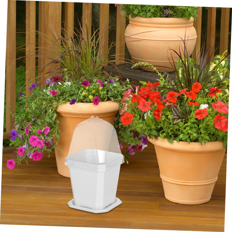 ULTECHNOVO 10 Sets Small Plastic Nursery Pots with Trays Ventilated