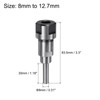 QUARKZMAN Router Collet Extension Rod Converter Adapter 8mm to 12.7mm