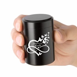 Aluminum Mini Urn for Ashes - 2.75 Inches, Butterfly Design - Keepsake for Human Ashes Memorial - Forever in My Heart