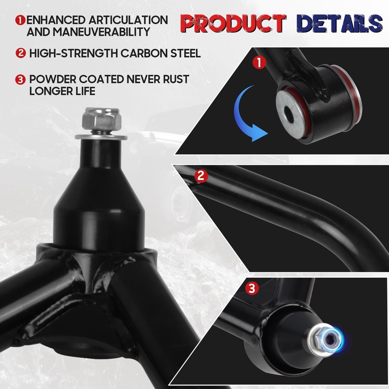 2-4" Lift Upper Control Arms for 1988-1998 K1500, 1992-1999 Yukon/