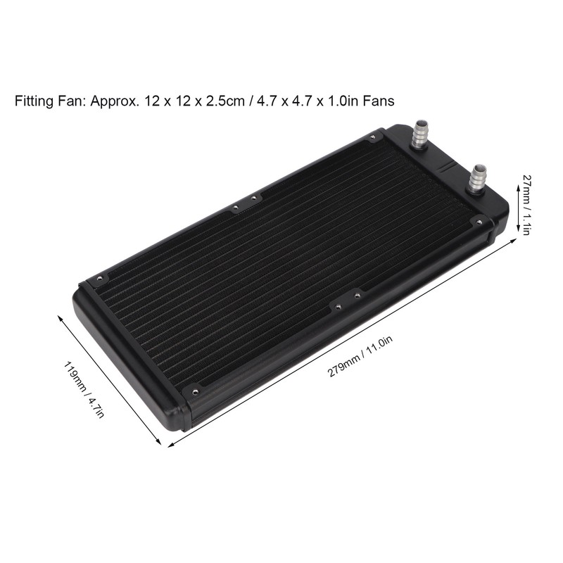 Water Cooling Radiator Frosted 18 Pipes Metal Heat Exchanger Radiator