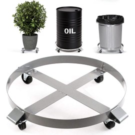 Heavy Duty 1000 Pound Drum Dolly - 55 Gallon Trash Can Dolly With Swivel Casters, Steel Frame, Non-Tipping Hand Truck, 1000 Lb Capacity