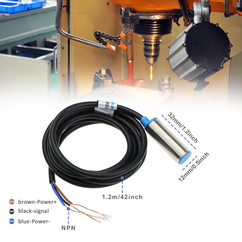 YINETTECH Proximity Switch 3-Wire Type Inductive Sensor NJK - 5002C,