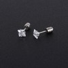 JMFENFA G23 Titanium Screw Back Cubic Zirconia Stud Earrings for