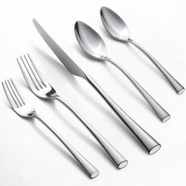 Alata Bailey 20-Piece Forged Silverware Set Stainless Steel Flatware Set,Service for 4,Mirror Polished Cutlery Set,Dishwasher Safe…