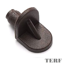 TERF® Spade Type Brown Plastic Push In Furniture Shelf Support Pegs Pins for Kitchen Cabinet Wardrobe Bookcase Closet Glass Shelve and Furniture Shelf Support Use - Pack of 50
