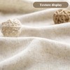 XOGUIBO Farmhouse Shower Curtain Linen Beige Button Woven Fabric Country