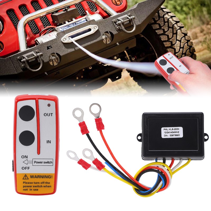 Universal Winch Wireless Remote Control Switch Kit with Receiver 12V