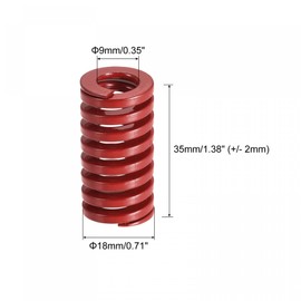 sourcing map Tool Spring 18 mm Outer Diameter 35 mm Long Spiral Embossing Medium Load Compression Tool Springs for 3D Printer Electrical Parts Red Pack of 2